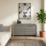 Ludo Bone Inlay 7-Drawer Black