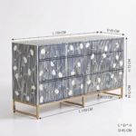 Bone Inlay Sideboard - Linear Blossom Floral - Image 5