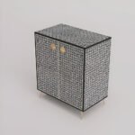 Bone Inlay 2 Door Storage Cabinet - Diamond Floral - Image 2