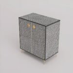Bone Inlay 2 Door Storage Cabinet - Diamond Floral - Image 6