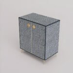Bone Inlay 2 Door Storage Cabinet - Diamond Floral - Image 5