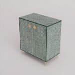 Bone Inlay 2 Door Storage Cabinet - Diamond Floral - Image 4