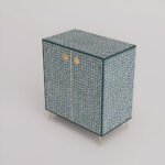 Bone Inlay 2 Door Storage Cabinet - Diamond Floral - Image 3