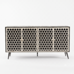 Bone Inlay Sideboard - Honeycomb Black & white - Image 5