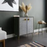 Bone Inlay 2 Door Storage Cabinet - Diamond Floral