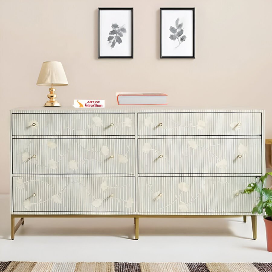 Bone Inlay Sideboard - Motif Floral