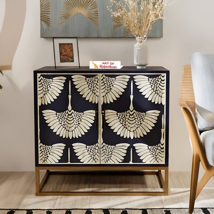 Bone Inlay Cabinet - Swan