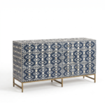 Bone Inlay Sideboard - Ikkat Indigo - Image 2