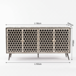 Bone Inlay Sideboard - Honeycomb Black & white - Image 7