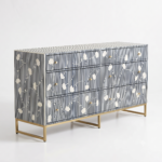 Bone Inlay Sideboard - Linear Blossom Floral - Image 2