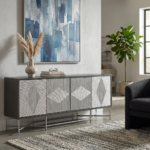 Minimal Bone Inlay Sideboard - Radial Ripple