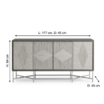 Minimal Bone Inlay Sideboard - Radial Ripple - Image 5