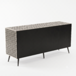 Bone Inlay Sideboard - Honeycomb Black & white - Image 6