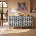 Bone Inlay Sideboard - Ikkat Indigo