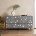Bone Inlay Sideboard - Linear Blossom Floral
