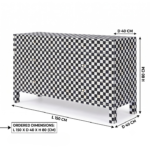 Bone Inlay Sideboard - 2 Drawers and 4 Doors Black and White Checkerboard - Image 5