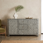 Bone Inlay 2 Door 3 Drawers Sideboard - Geometric stripe