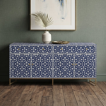 Bone Inlay Sideboard - Lotus Floral - Image 2