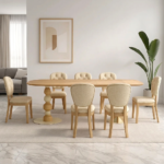 Solid Wood Rectangular Dining Table with 8 Chairs - All Sizes 6, 8 or 10 Seaters - Image 2