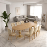 Solid Wood Rectangular Dining Table with 8 Chairs - All Sizes 6, 8 or 10 Seaters