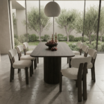 Solid Wood Rectangular Dining Table Set with 8 Chairs – Modern Black Finish Wooden Dining Room Furniture (Available in 6, 8 & 10 Seater Options) - Image 2