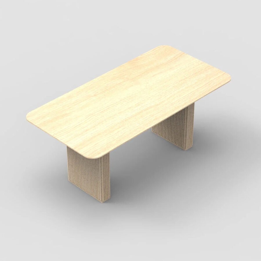 Molteni White Ash Wooden Rectangular Dining Table