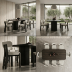 Solid Wood Rectangular Dining Table Set with 8 Chairs – Modern Black Finish Wooden Dining Room Furniture (Available in 6, 8 & 10 Seater Options) - Image 10