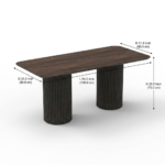 Solid Wood Rectangular Dining Table Set with 8 Chairs – Modern Black Finish Wooden Dining Room Furniture (Available in 6, 8 & 10 Seater Options) - Image 20