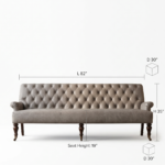 Belgrave Chesterfield Tufted Three-Seater Leather Sofa - Image 5