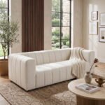 Oslo Looped Yarn Fabric 3-Seater Upholstered Sofa