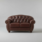 Elegant Leather Upholstered Chesterfield Tufted 2-Seater Sofa - Image 2