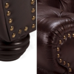 Elegant Leather Upholstered Chesterfield Tufted 2-Seater Sofa - Image 5