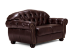 Elegant Leather Upholstered Chesterfield Tufted 2-Seater Sofa - Image 3