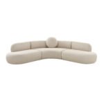 Mexico Fabric Upholstered Curved Sectional Sofa - Handcrafted - Image 9