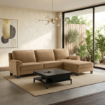 D.C. Leatherette Upholstered 3-Seater Sectional Sofa with Chaise