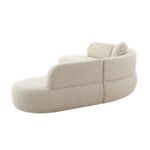 Mexico Fabric Upholstered Curved Sectional Sofa - Handcrafted - Image 11