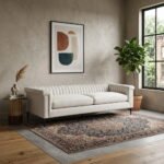Watson Canbric Velvet Upholstered 3-Seater Sofa