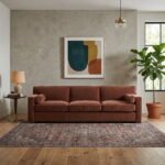 Vienna Plush Velvet Upholstered 4-Seater Sofa - Warm Brown