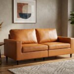 Vienna Minimalist Faux Leather Upholstered 2-Seater Sofa