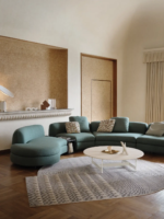 Georgia Fabric Upholstered Curved Large Sectional Sofa - Handcrafted - Image 10
