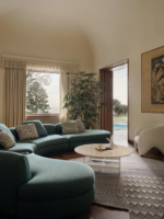 Georgia Fabric Upholstered Curved Large Sectional Sofa - Handcrafted - Image 16