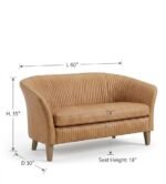 Retro Style Leather Upholstered 2-Seater Sofa – Loveseat Brunei Collection - Image 5