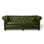 Timeless Leather Upholstered Chesterfield Tufted 3-Seater Sofa - Image 3