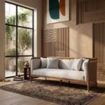 Zavira Rattan Wood Frame Sofa – Handwoven 3-Seater