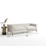 Watson Canbric Velvet Upholstered 3-Seater Sofa - Image 5