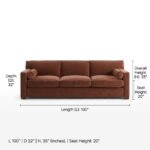 Vienna Plush Velvet Upholstered 4-Seater Sofa - Warm Brown - Image 4