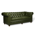 Timeless Leather Upholstered Chesterfield Tufted 3-Seater Sofa - Image 2