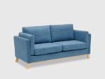 Luxury Chenille Fabric Upholstered 2-Seater Sofa - Aqua Blue - Image 2