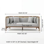 Zavira Rattan Wood Frame Sofa – Handwoven 3-Seater - Image 5