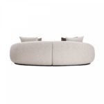 Velissa Looped Yarn Fabric Upholstered Beige Curved 4-Seater Sofa - Image 6